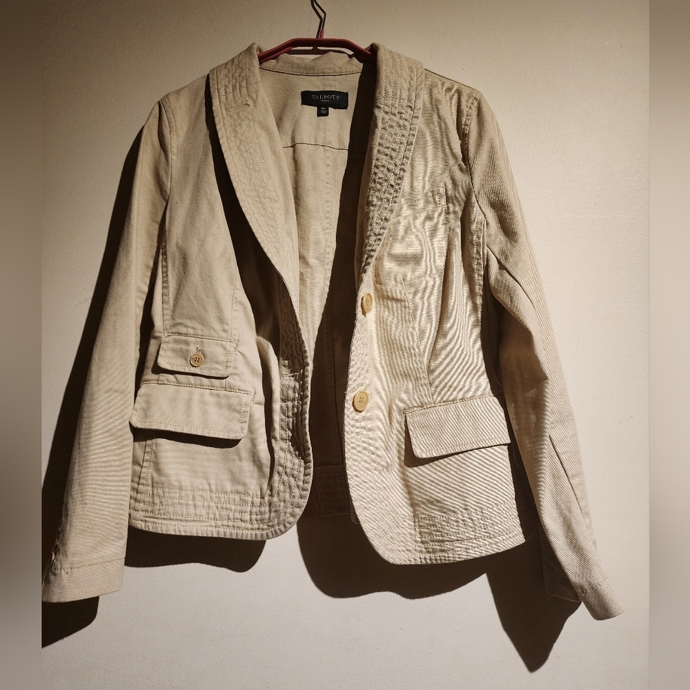 Talbots Cotton Safari Tailored Blazer Coat